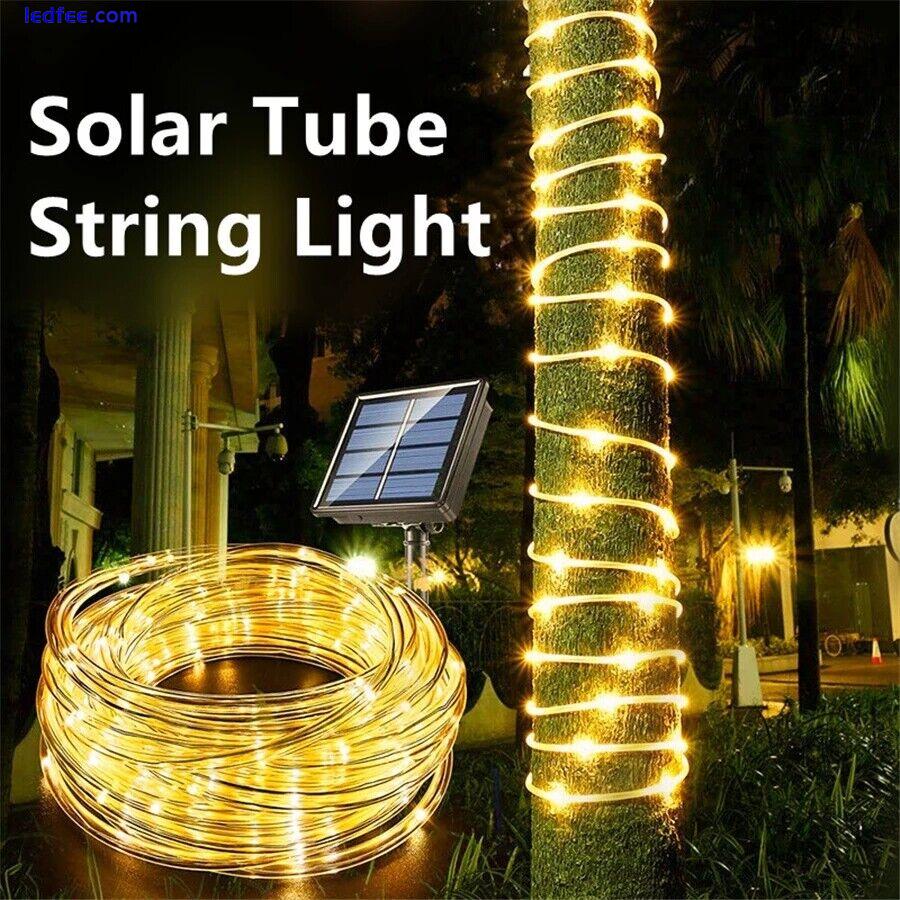 33FT Solar Rope Waterproof Tube Lights LED String Strip Outdoor Garden Pathway 2 