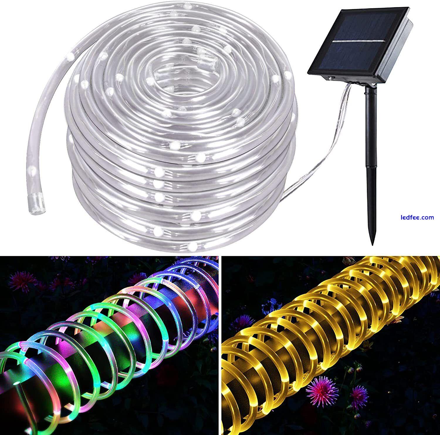 33FT Solar Rope Waterproof Tube Lights LED String Strip Outdoor Garden Pathway 1 