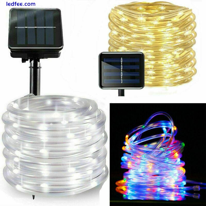 33FT Solar Rope Waterproof Tube Lights LED String Strip Outdoor Garden Pathway 5 