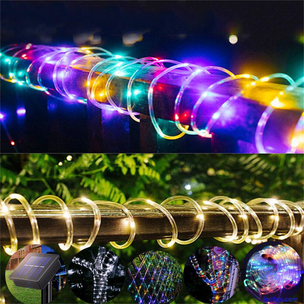 33FT Solar Rope Waterproof Tube Lights LED String Strip Outdoor Garden Pathway 4 