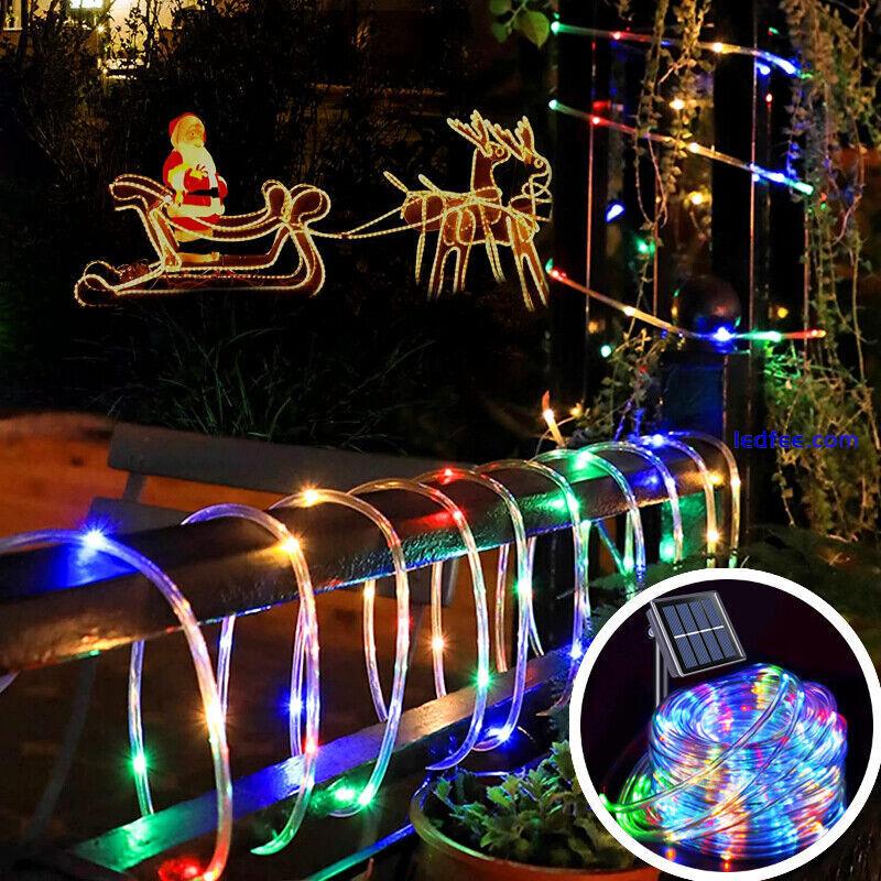 33FT Solar Rope Waterproof Tube Lights LED String Strip Outdoor Garden Pathway 3 