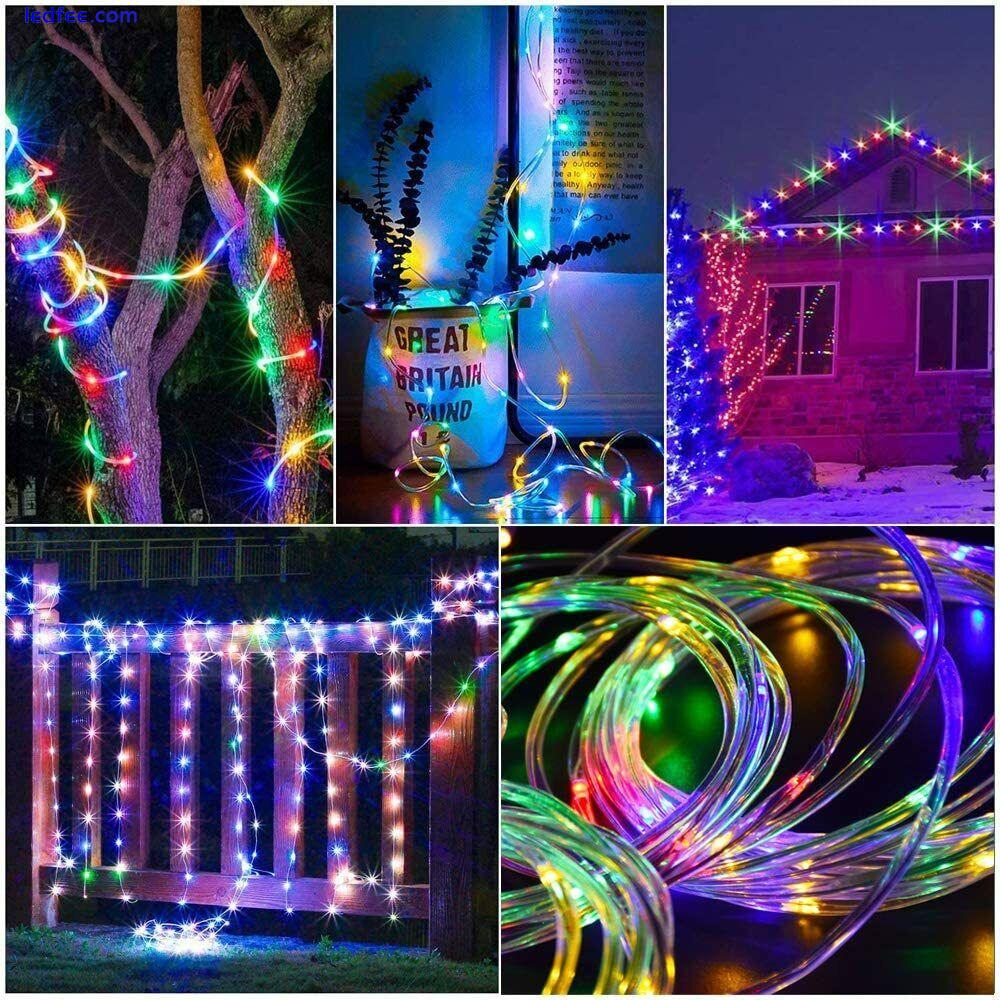 Solar LED String Strip Lights Outdoor Rope Tube Fairy Garden Landscape Lighting 1 