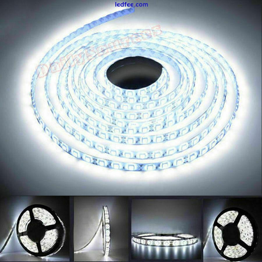 12V 5M LED 3528 SMD FLEXIBLE WIRE STRIP LIGHT ROPE WARM COOL WHITE WATERPROOF UK 0 