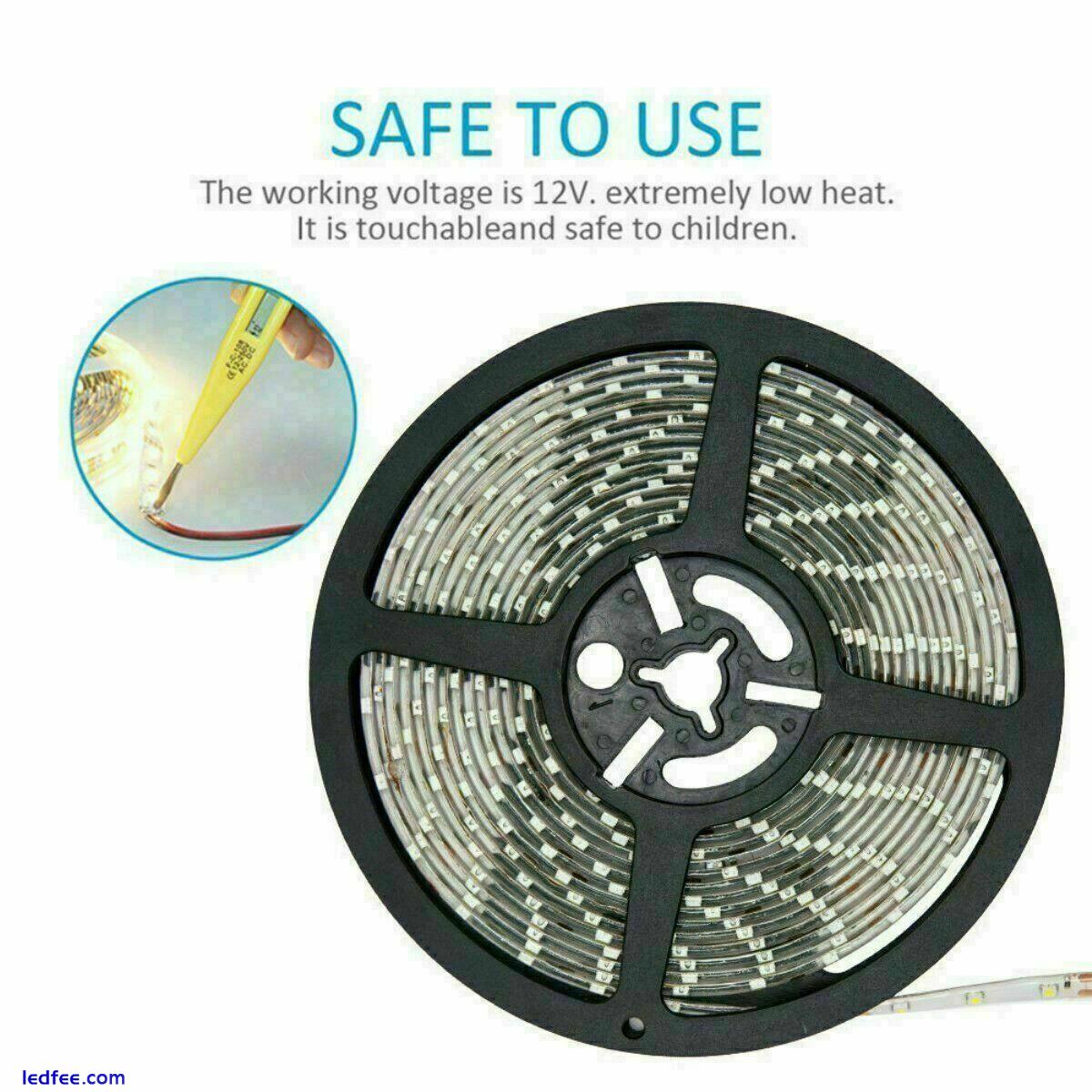 12V 5M LED 3528 SMD FLEXIBLE WIRE STRIP LIGHT ROPE WARM COOL WHITE WATERPROOF UK 4 