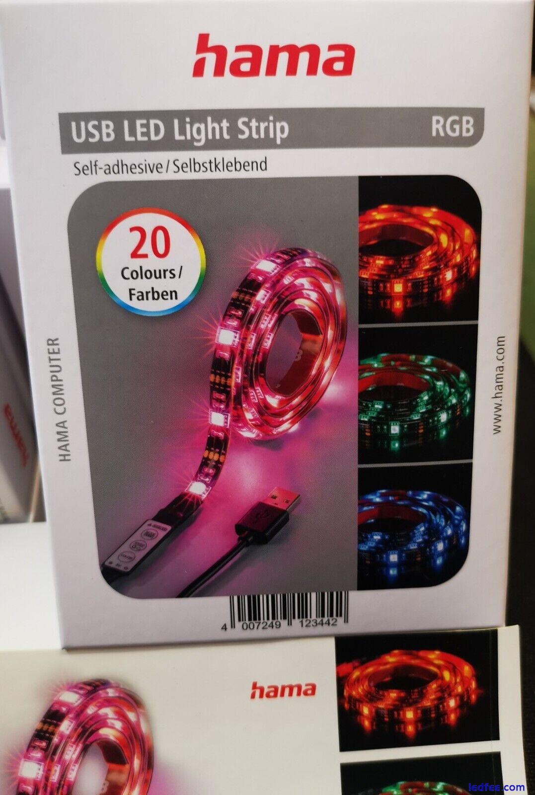 USB LED LIGHT STRIPS by hama 20 DIFFERENT COLOURS RETAIL BOXED X 12 BRAND NEW 1 