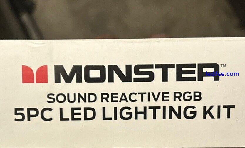 Monster LED 5 Piece Sound Reactive Multi-Color Indoor LED Light Kit, 2 Light Bar 1 