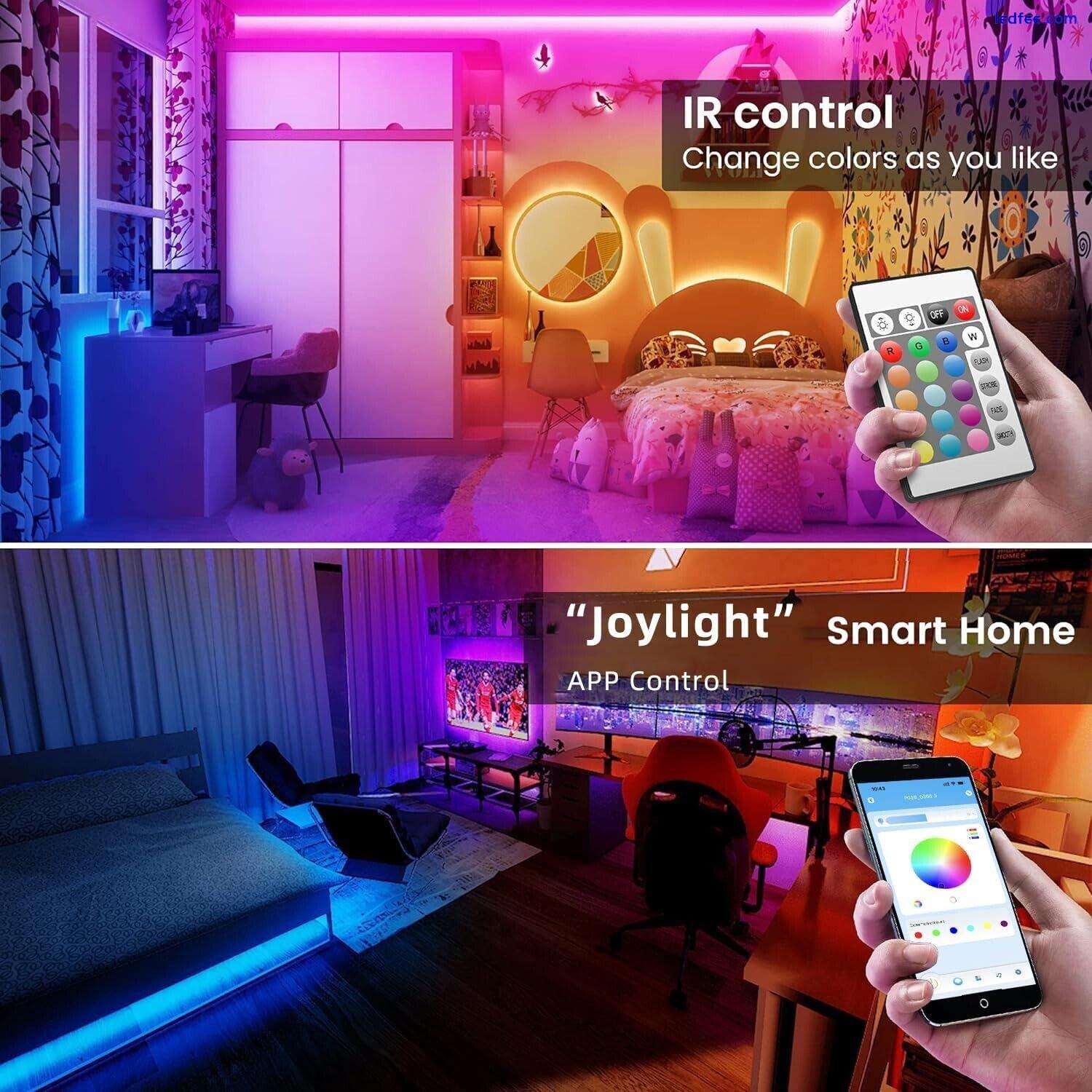 New LED Strip Lights 100ft Music Sync Bluetooth 5050 RGB Room Light with Remote 0 