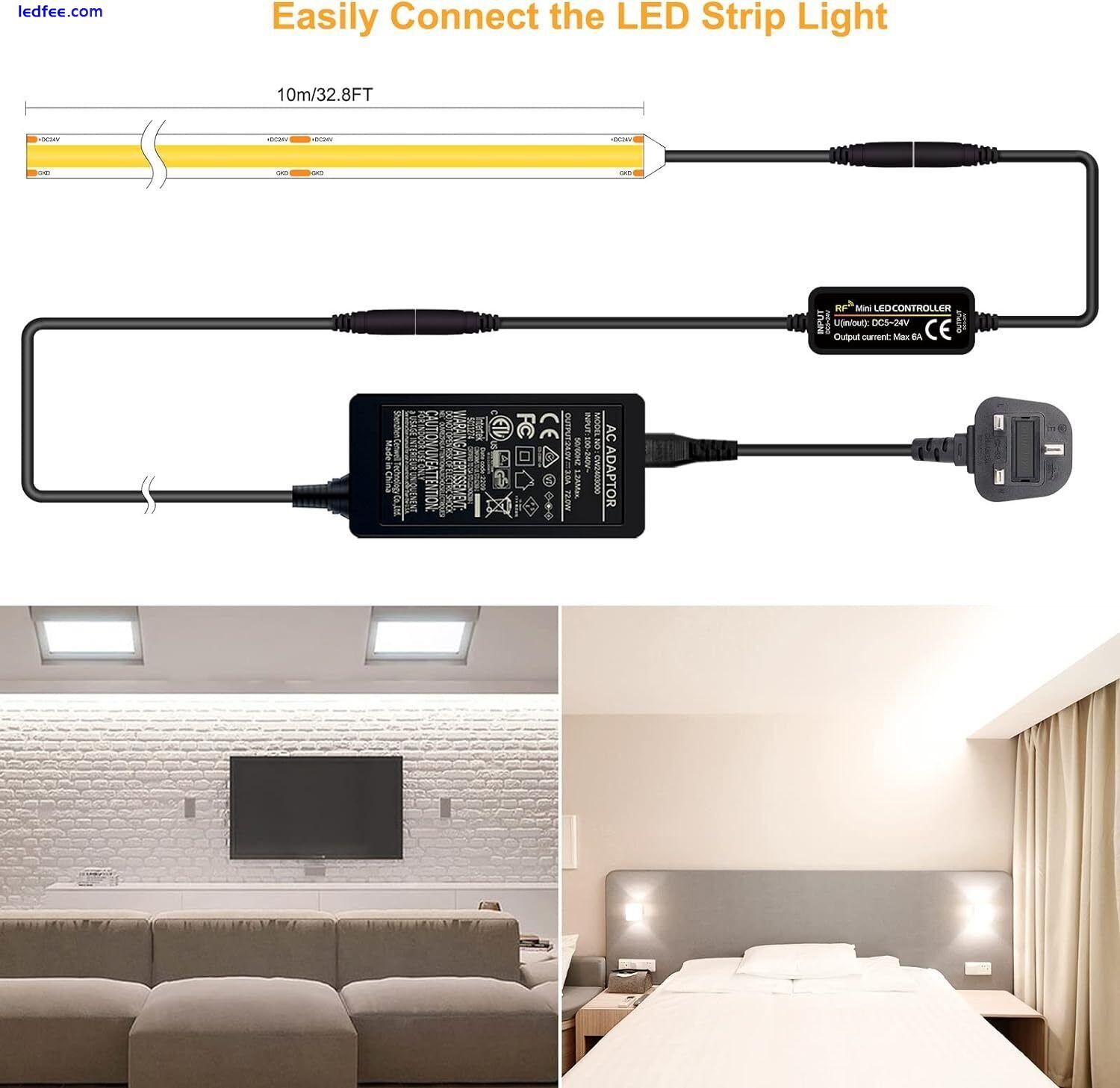 TTWAY COB LED Strip Lights 6000K Daylight White, 10m Dimmable LED Strip Kit 0 