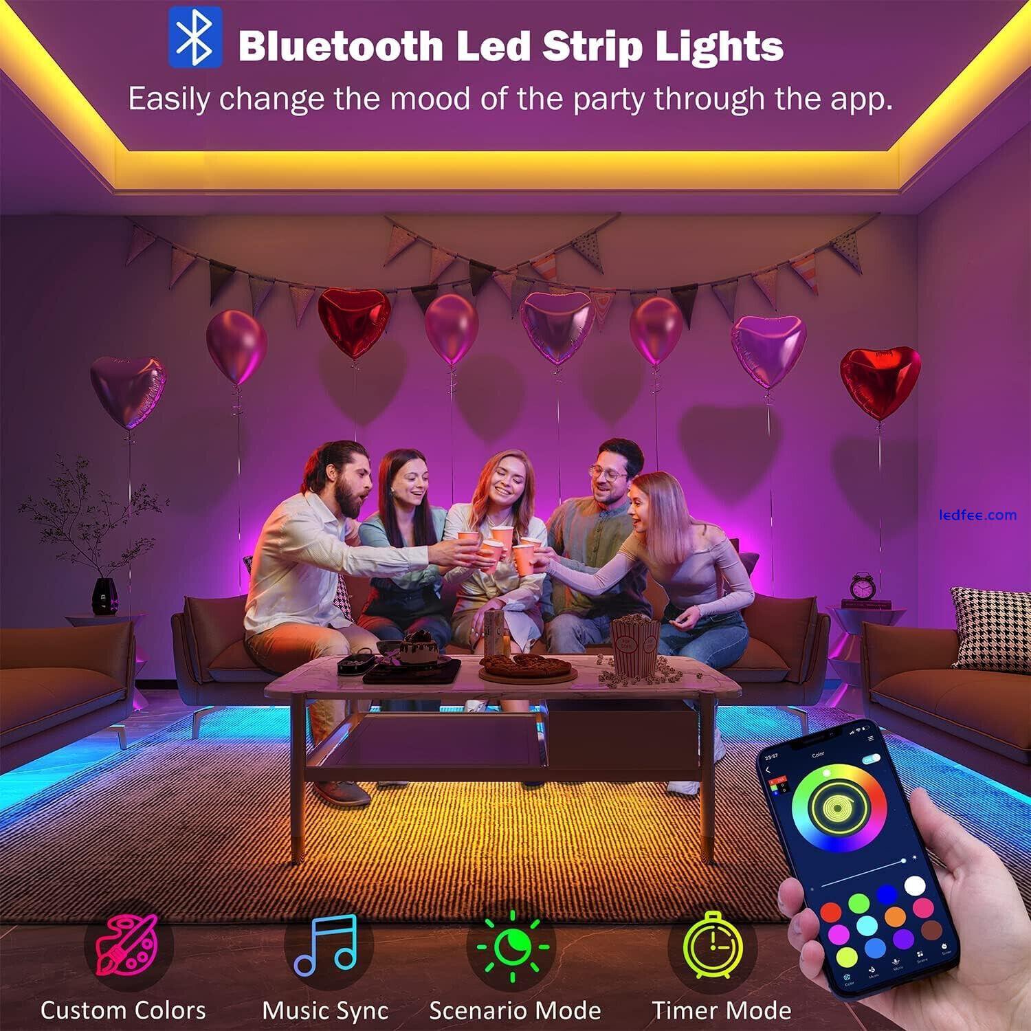 30M Led Strip Lights (2 Rolls of 15M) Bluetooth Smart App Control Music Sync RGB 4 