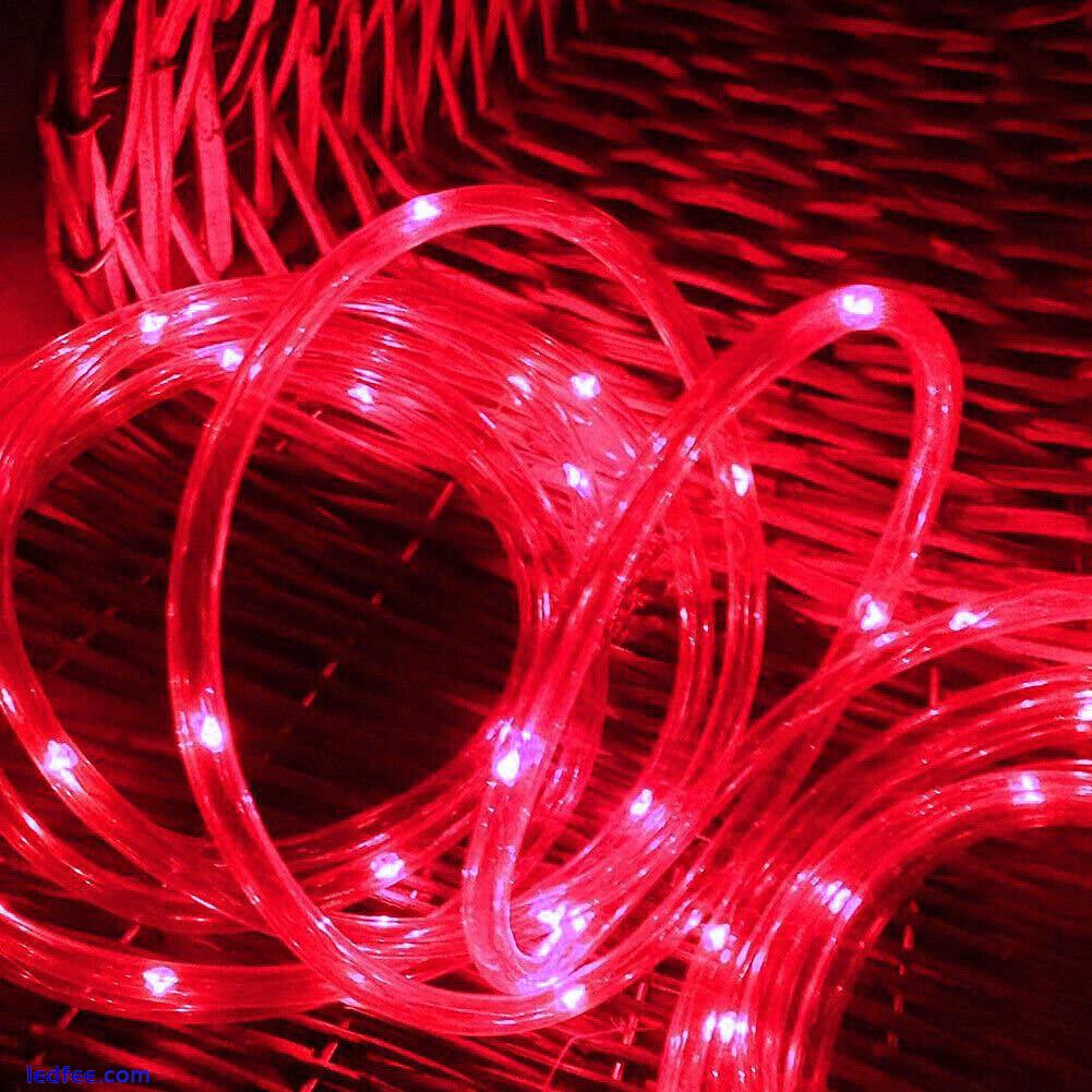 Solar Powered 50/100Led Rope Tube Fairy String Strip Lights Garden Outdoor Yard 0 