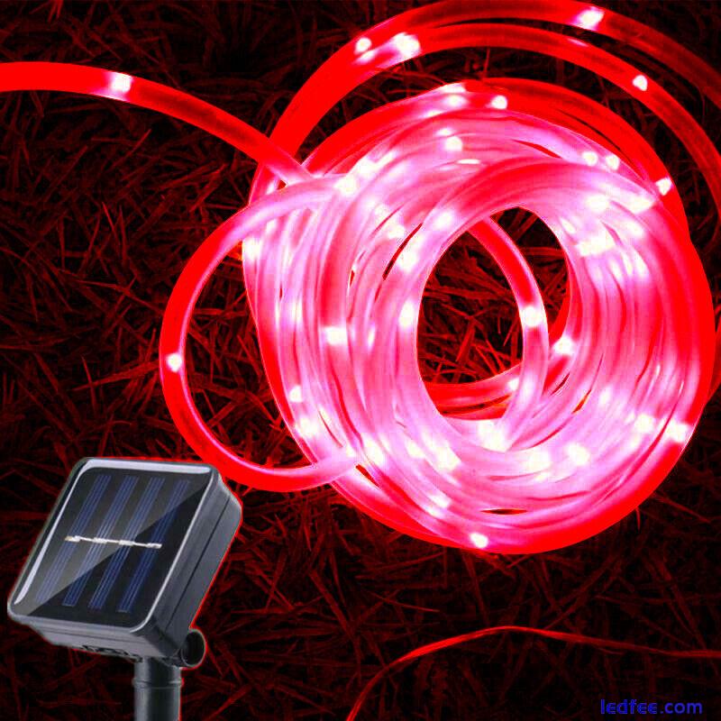 Solar Powered 50/100Led Rope Tube Fairy String Strip Lights Garden Outdoor Yard 2 