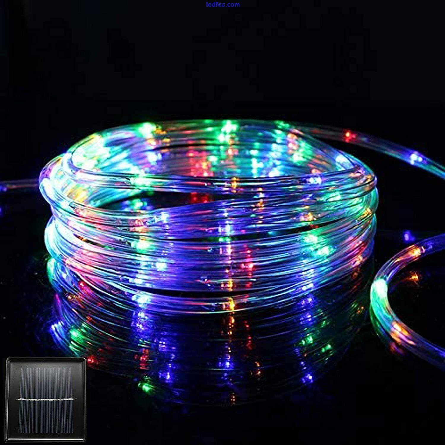 Waterproof LED Solar Powered Rope Fairy Garden Lights String Strip Outdoor Patio 4 