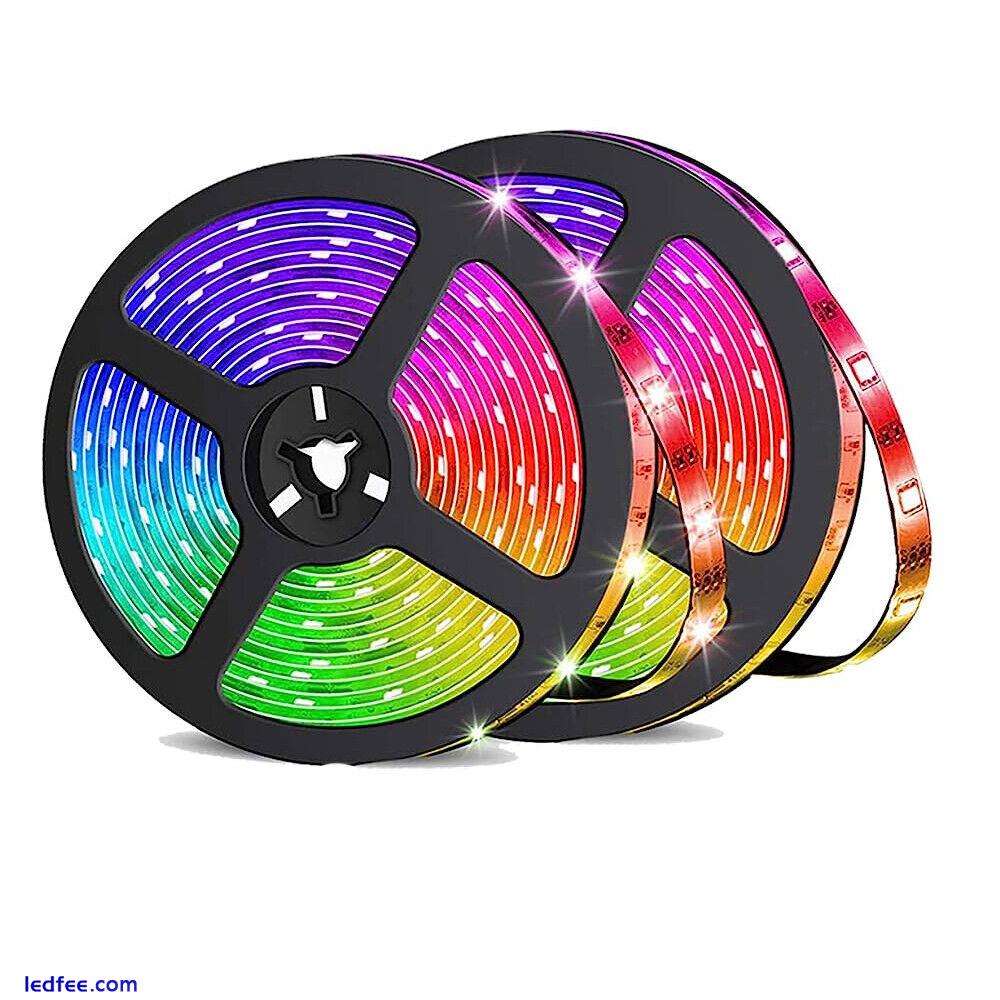 USB LED Strip Lights 5050 RGB Light Colour Changing Tape Cabinet TV 1-5M  3 