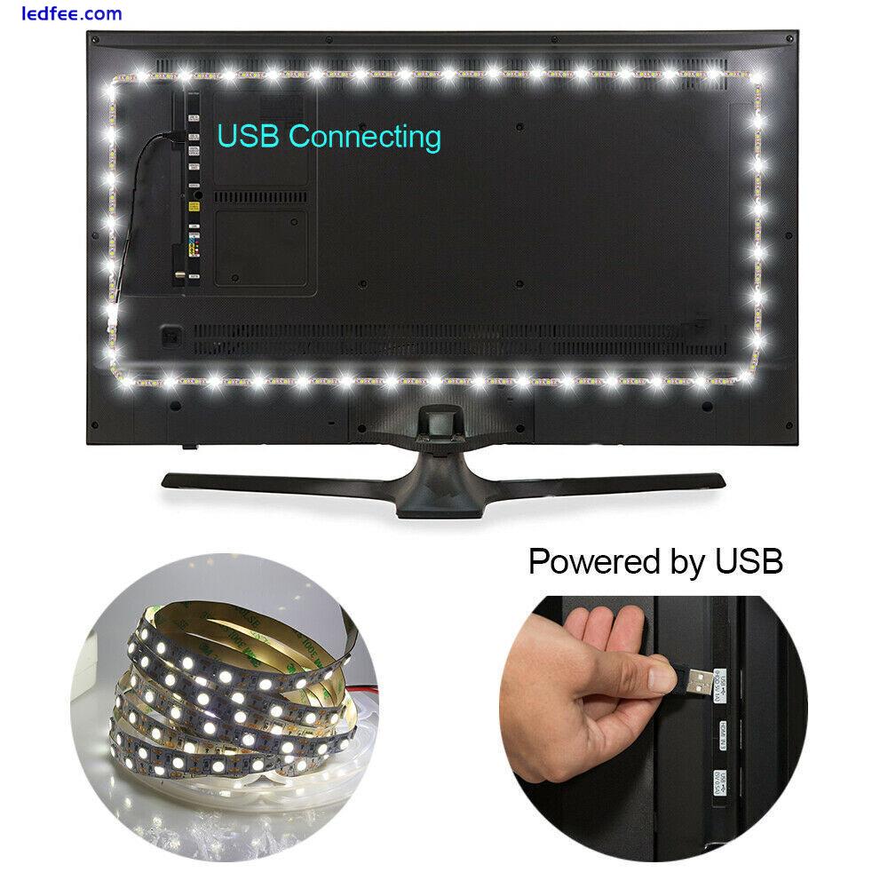 USB LED Strip Lights 1-5M RGB Colour Changing Tape Cabinet Kitchen TV Lighting 0 