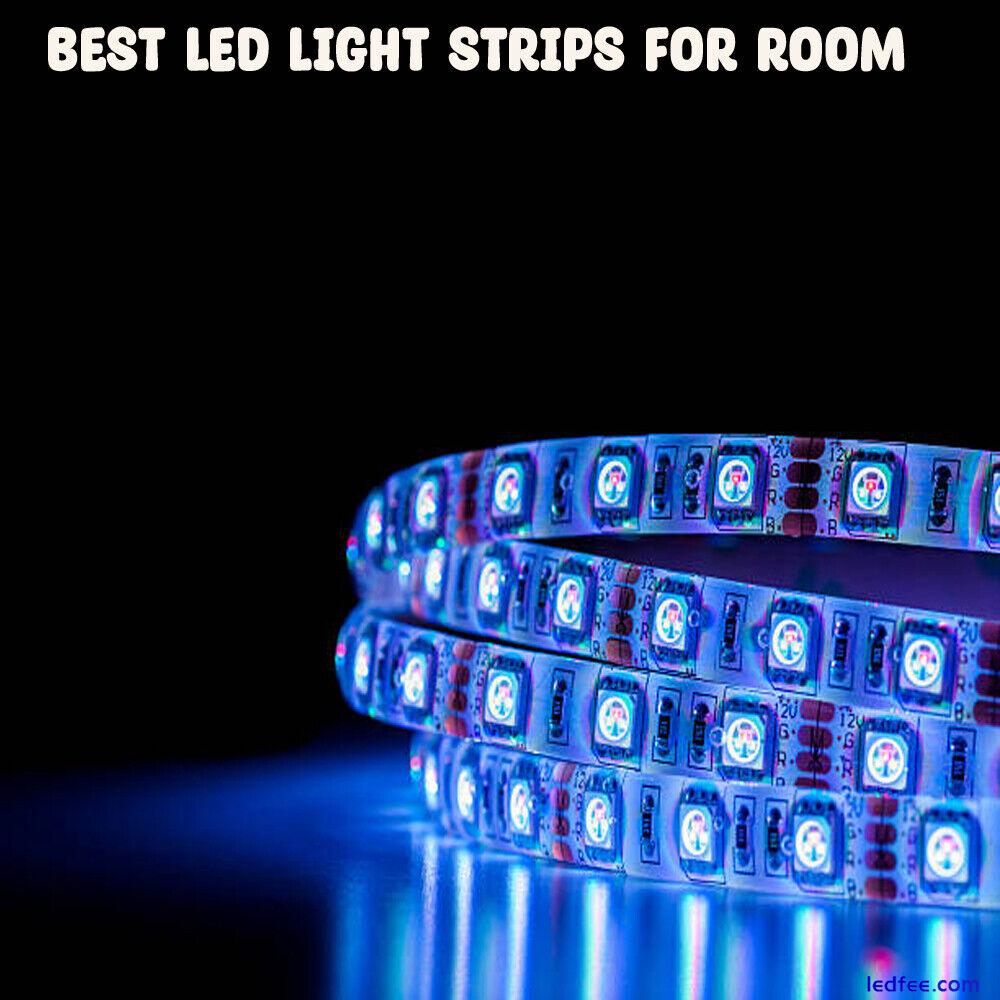 1-5M LED Strip Lights 5050 RGB Colour Changing Tape Cabinet Kitchen TV Lighting 0 