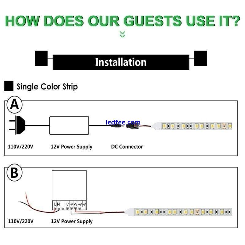 LED Strip Light Home Lighting 12V 5630 SMD White/Warm White Waterproof 1M/3M/5M 2 