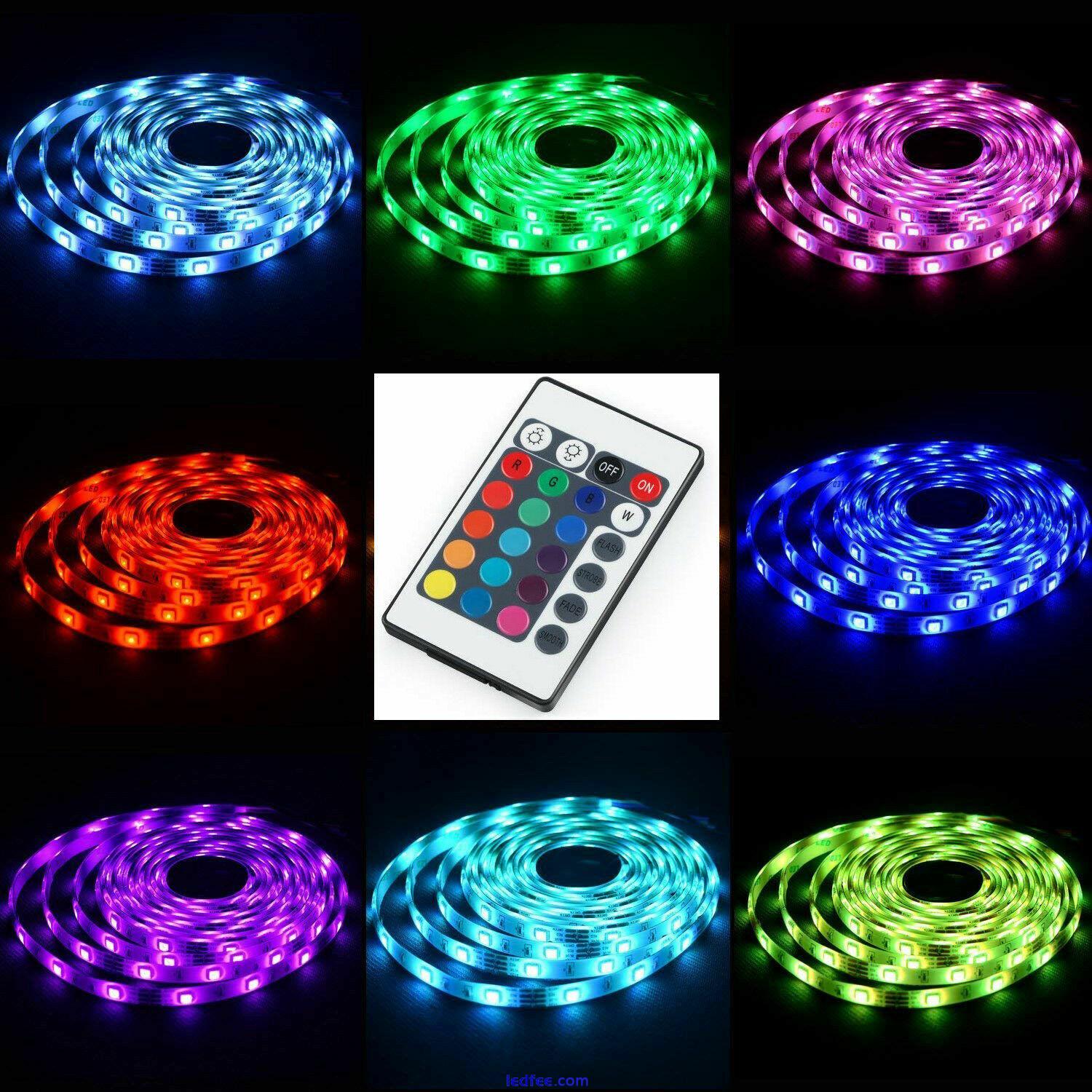 USB TV Backlight LED Strip Lights 5050 RGB Lighting 1-5m Strips Remote Control  1 