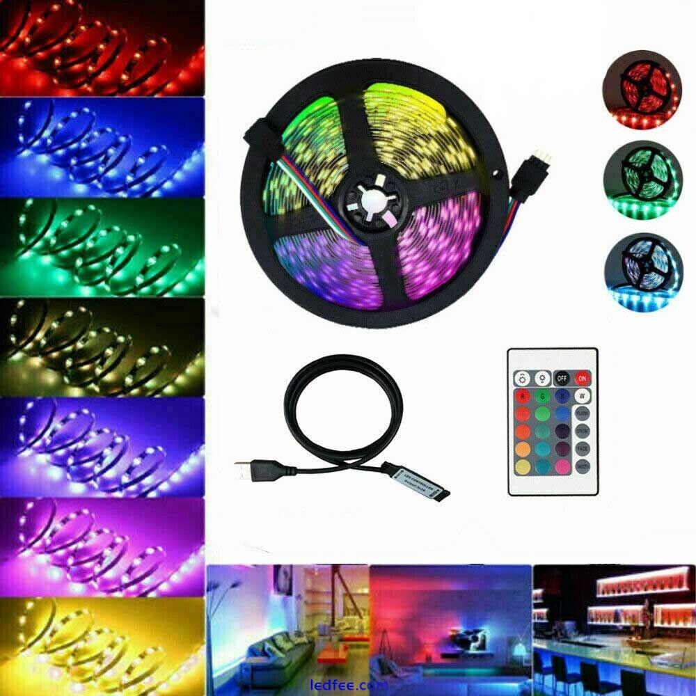 USB TV Backlight LED Strip Lights 5050 RGB Lighting 1-5m Strips Remote Control  2 