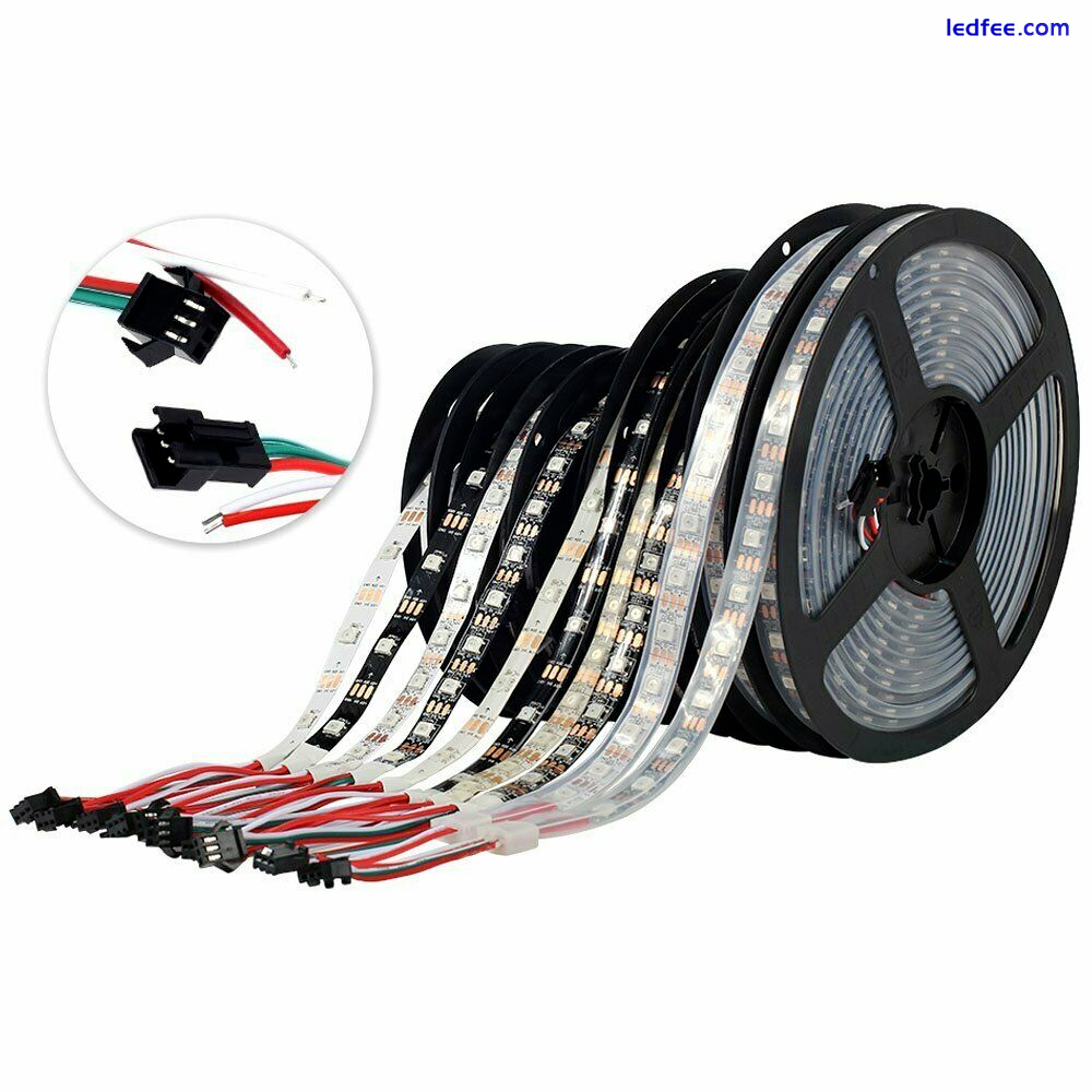 WS2812B LED Strip Light 1-5M 30/60/144LEDs/M TV RGB DC 5V Light WS2812E IC UK 1 