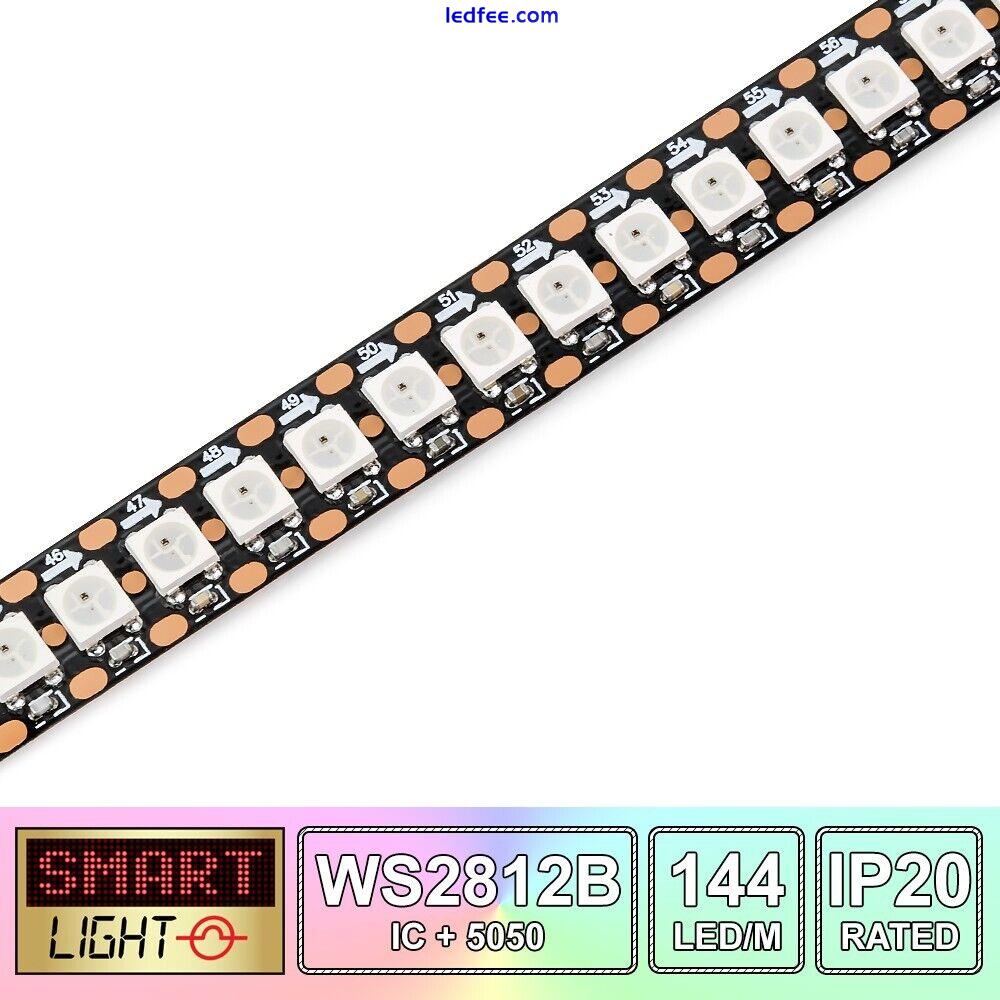 WS2812B LED Strip Light 1-5M 30/60/144LEDs/M TV RGB DC 5V Light WS2812E IC UK 5 