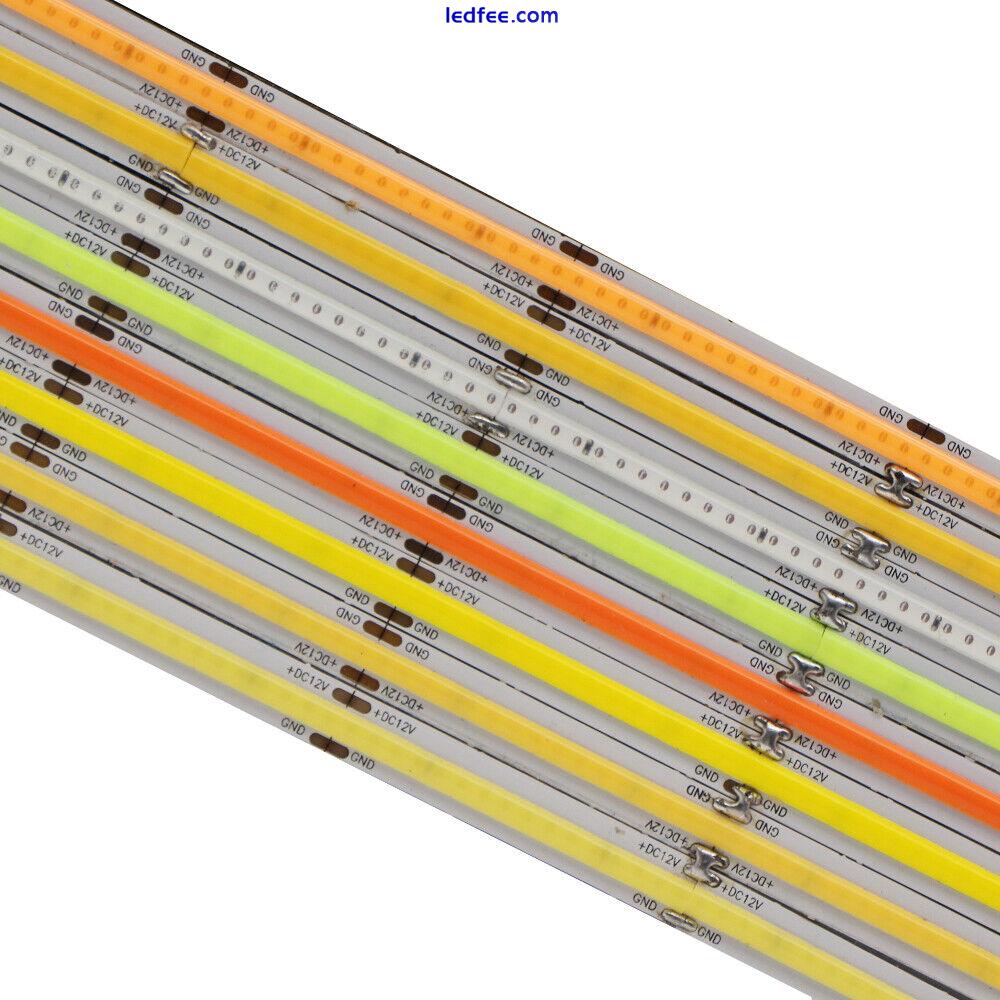 COB Flexible 528leds/m Neon High Density LED Strip Cabinet DIY Light DC 12V 24V 1 