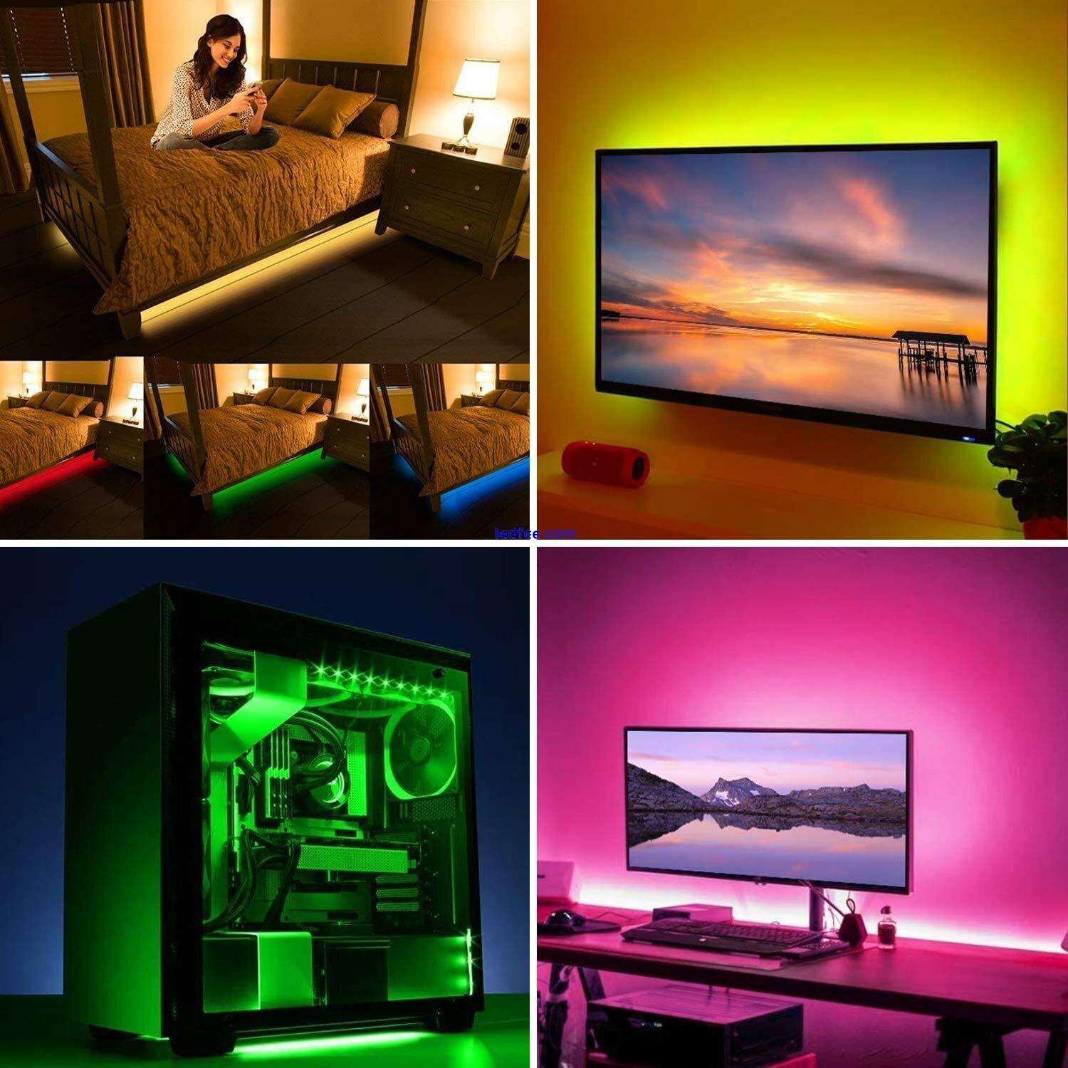 LED STRIP LIGHTS 5050 RGB COLOUR CHANGING TAPE UNDER CABINET KITCHEN LIGHTING 1 