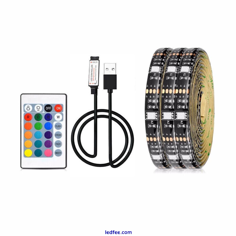 1-5M USB LED Strip Lights RGB Colour 5050 Changing Tape Cabinet Kitchen Lighting 5 