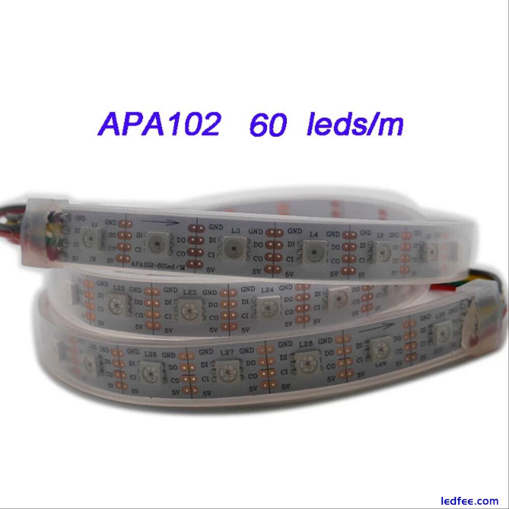 DC 5V APA102 DATA and CLOCK seperately Smart Led pixels strip 30/60/144 Leds/m 5 