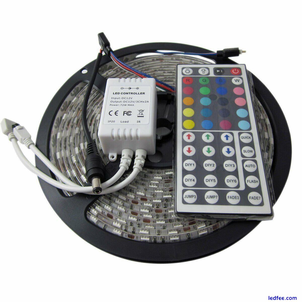 LED Strip Light 5M Dimmable RGB Colour Changing TV BackLight Bed Light + Remote 1 