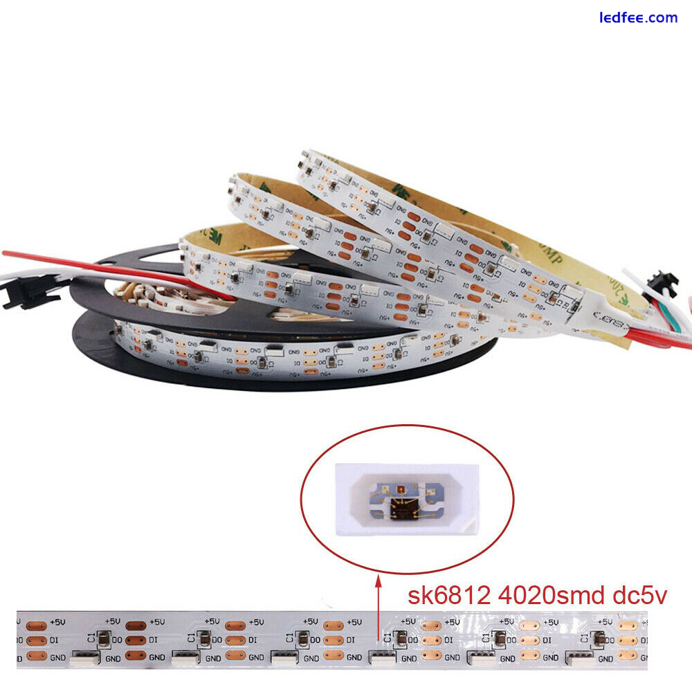 1m/ 5m SK6812 4020 LED Side Emitting LED Strip WS2812B IC Addressable Thin Light 0 