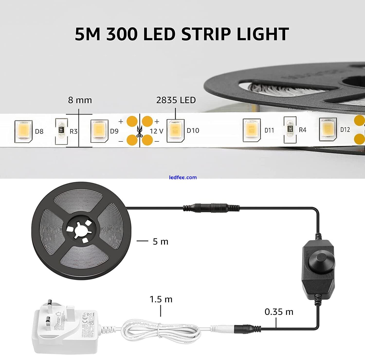 Lepro Warm White LED Strip Light 5M 300 LED 1650lm Dimmable LED Tape Lights 2 