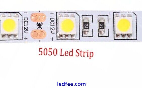 5M Waterproof LED Strip Light 5050 Pure White 12V DC Adhesive Reel Automotive 0 