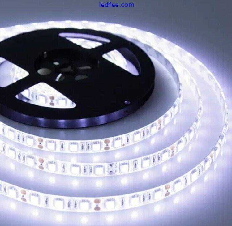 5M Waterproof LED Strip Light 5050 Pure White 12V DC Adhesive Reel Automotive 4 