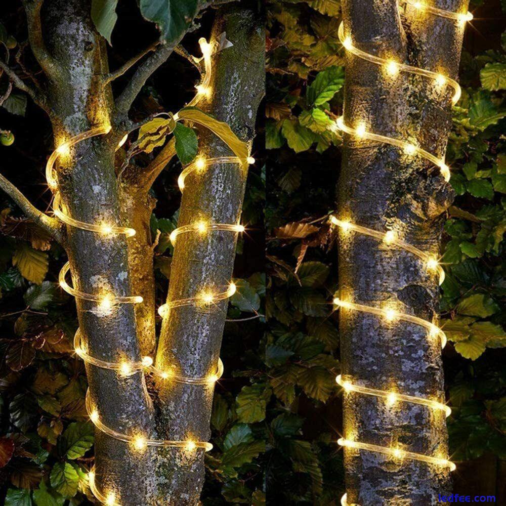 Led Solar Rope String Fairy Lights Strip Waterproof Outdoor Garden Patio Decor 5 