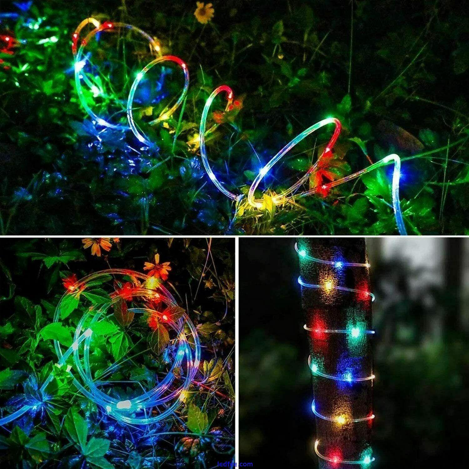 Led Solar Rope String Fairy Lights Strip Waterproof Outdoor Garden Patio Decor 2 