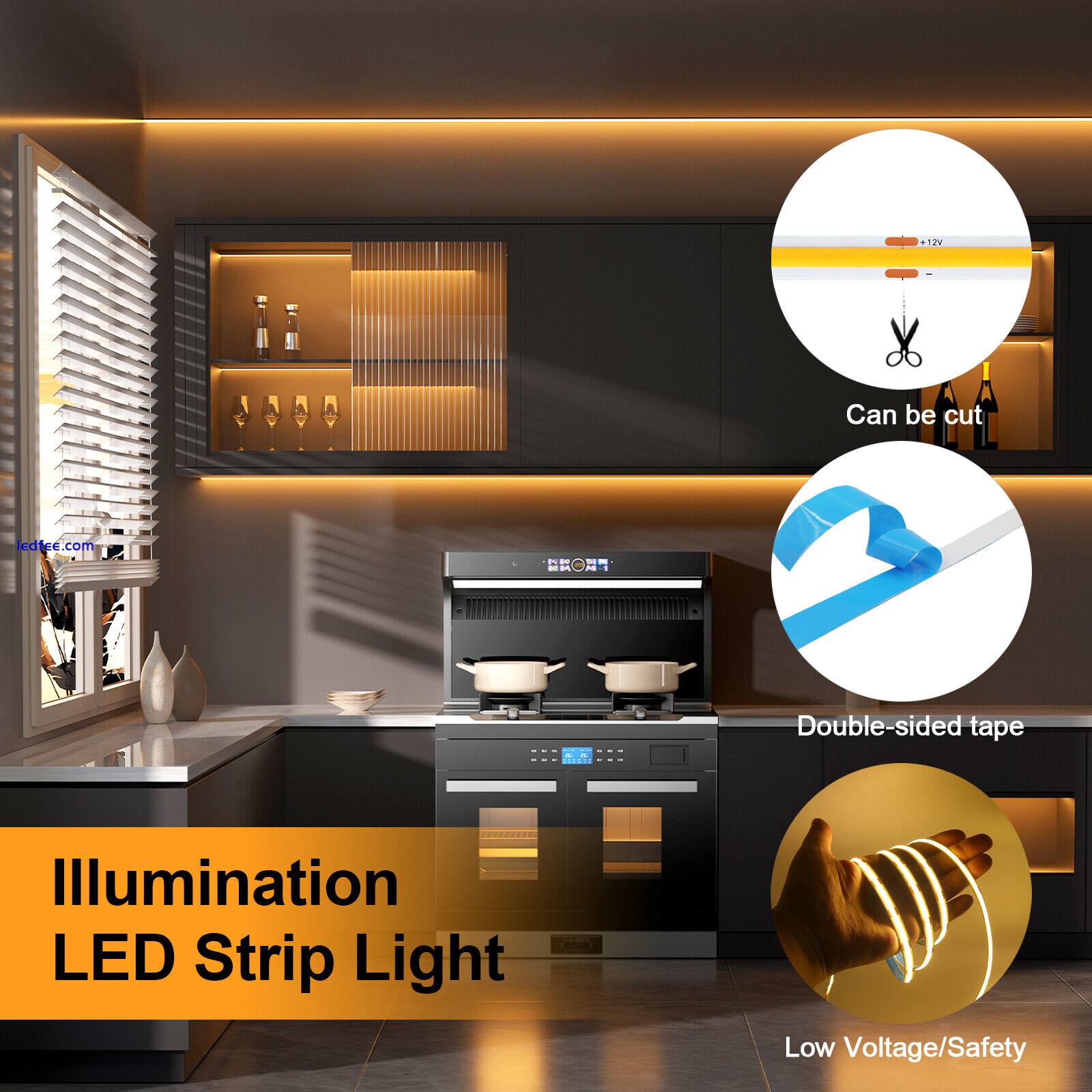 5V 12V 24V COB LED Strip Light 3mm 5mm 8mm Flexible Tape Cabinet Lighting White 3 