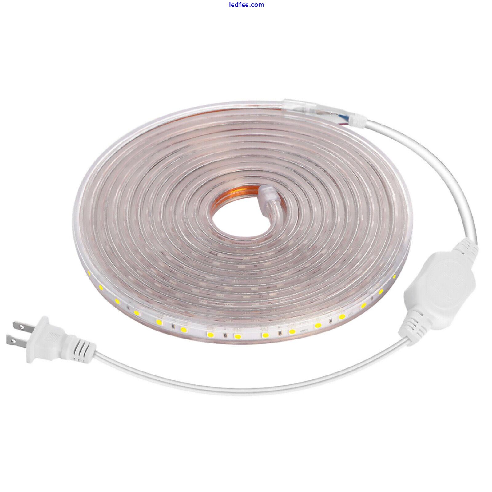 20° AC 110V SMD 5050 6500K Flexible LED Strip Lights Waterproof Strip Rope 0 