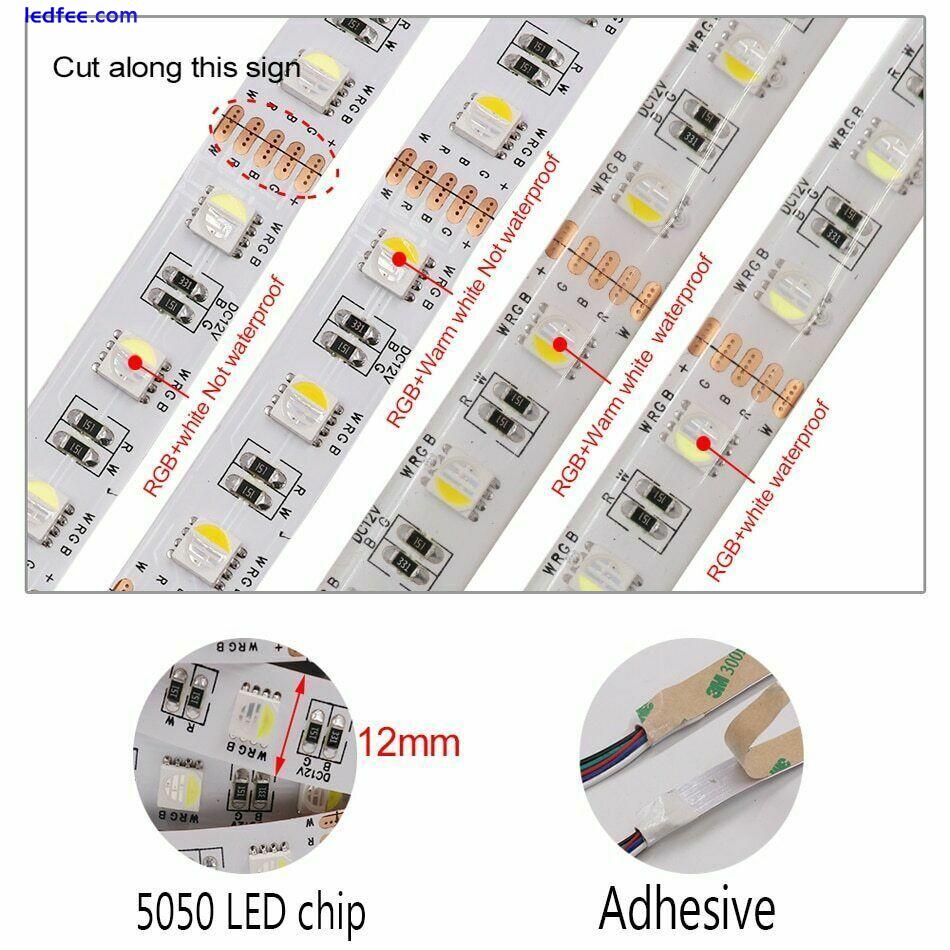 RGBW RGBWW 4in1 5050 Led Flexible Tape Strip Light 12V 24V 60leds 96Led/m 0.5-5m 0 