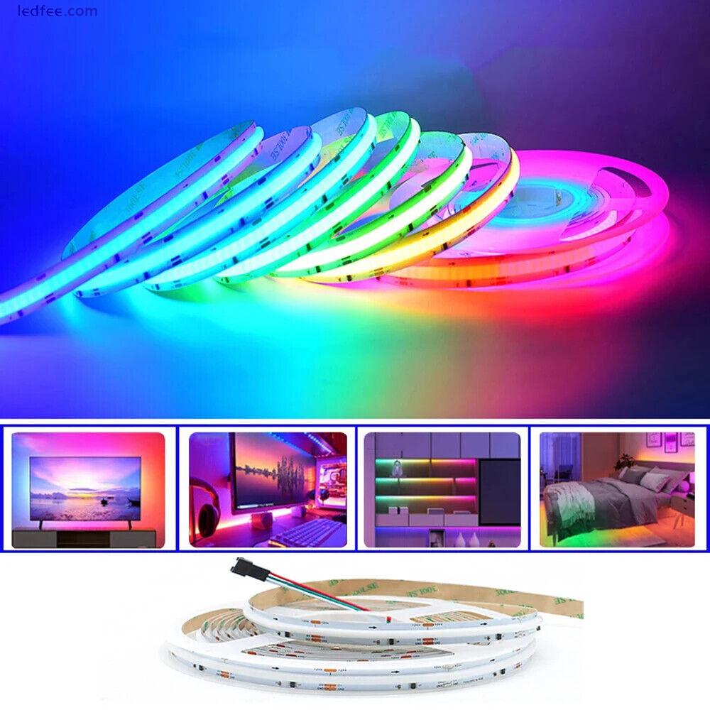 12V 24V RGB Addressable COB LED Strip RGBIC LED Strip Light WS2811 Pixel Strip 4 