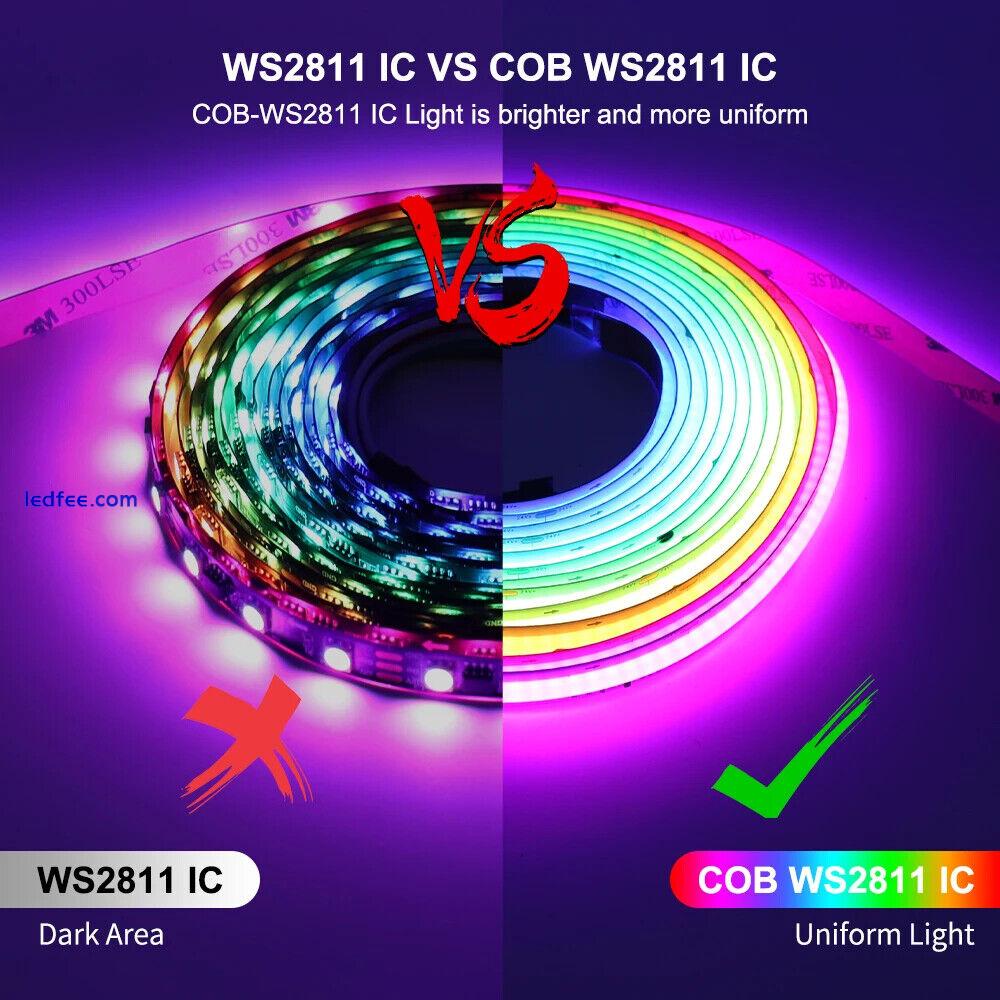 12V 24V RGB Addressable COB LED Strip RGBIC LED Strip Light WS2811 Pixel Strip 3 