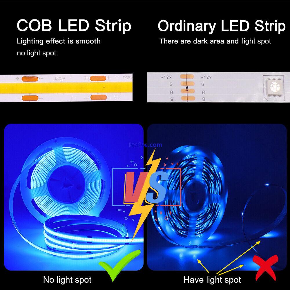 COB LED Strip PIR Motion Sensor Night Light Cabinet Closet Wardrobe lamp Battery 4 