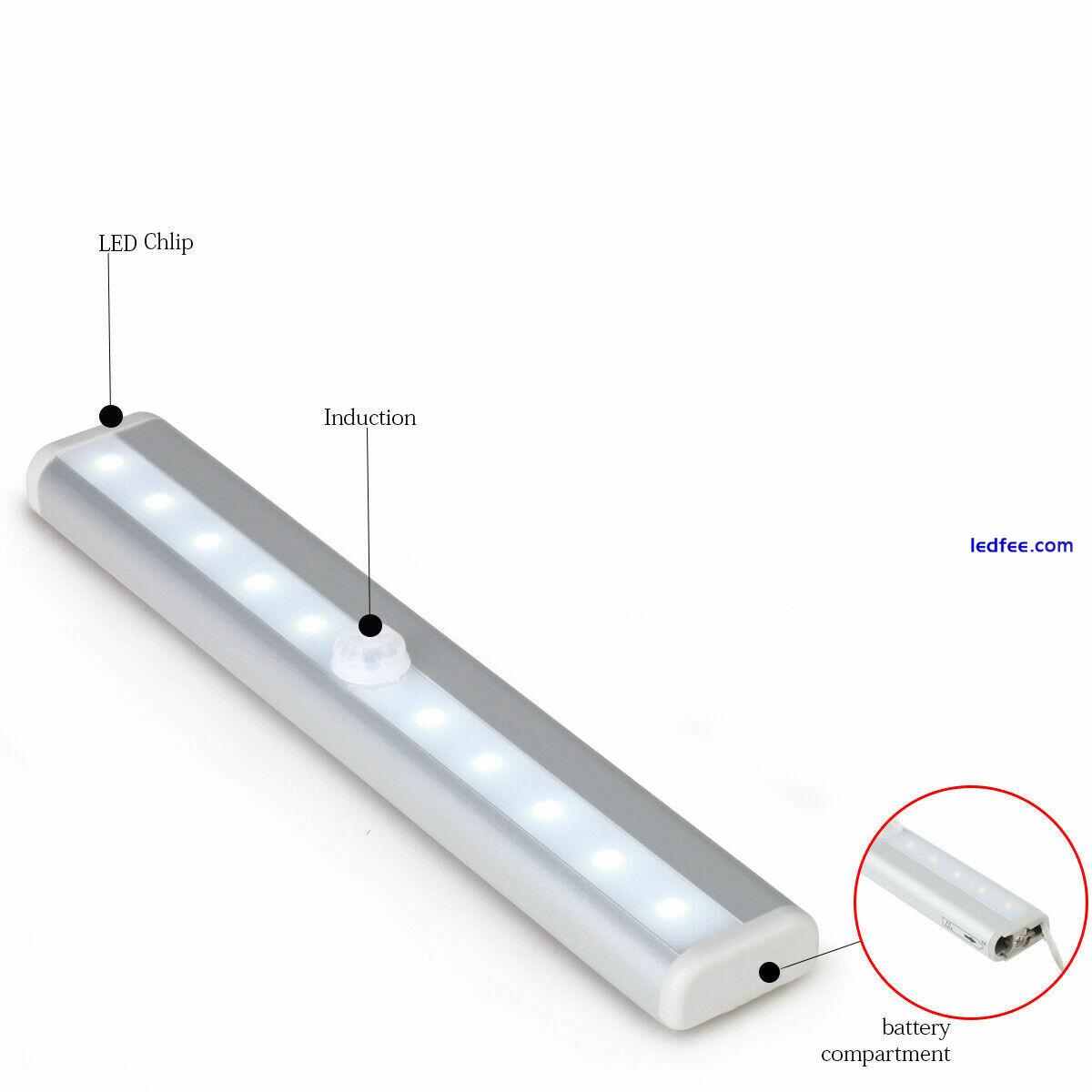 LED PIR Motion Sensor Cabinet Light Battery Operated with Magnetic Strip 1-4pcs 5 