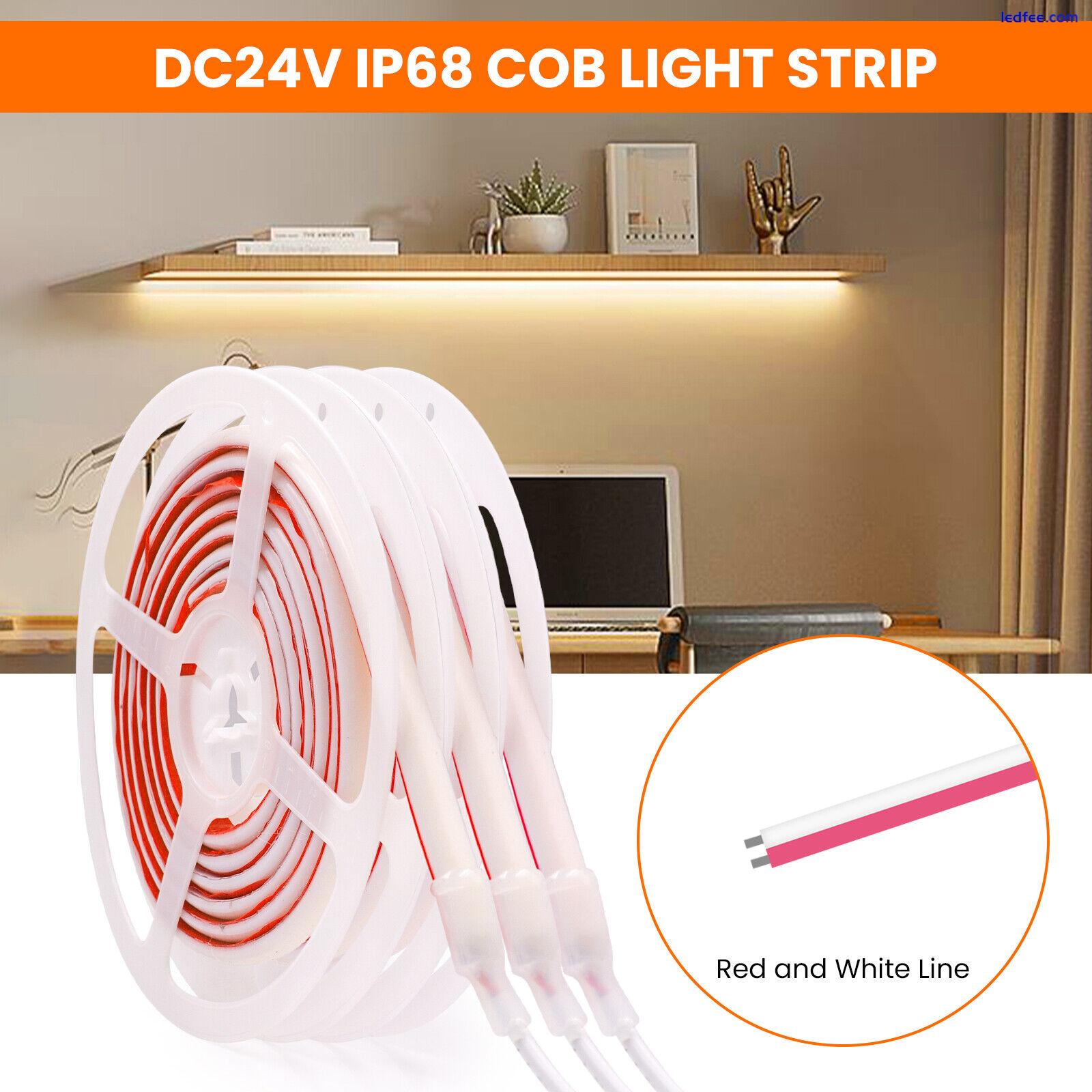 24V Neon COB LED Strip Lights IP68 Waterproof In/Outdoor Lighting Self Adhesive 3 