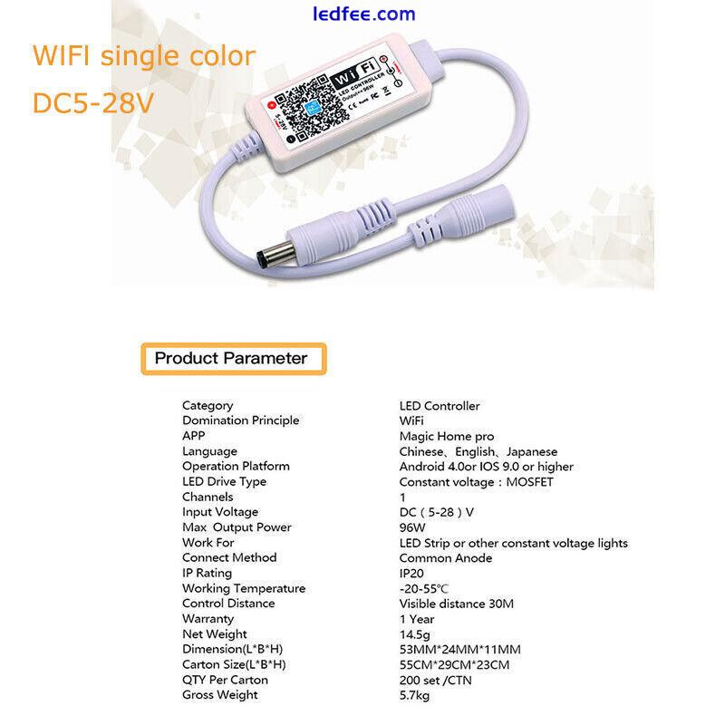 WIFI LED remote strip Controller RGBW RGB RGB+CCT Bluetooth For led strip light 5 