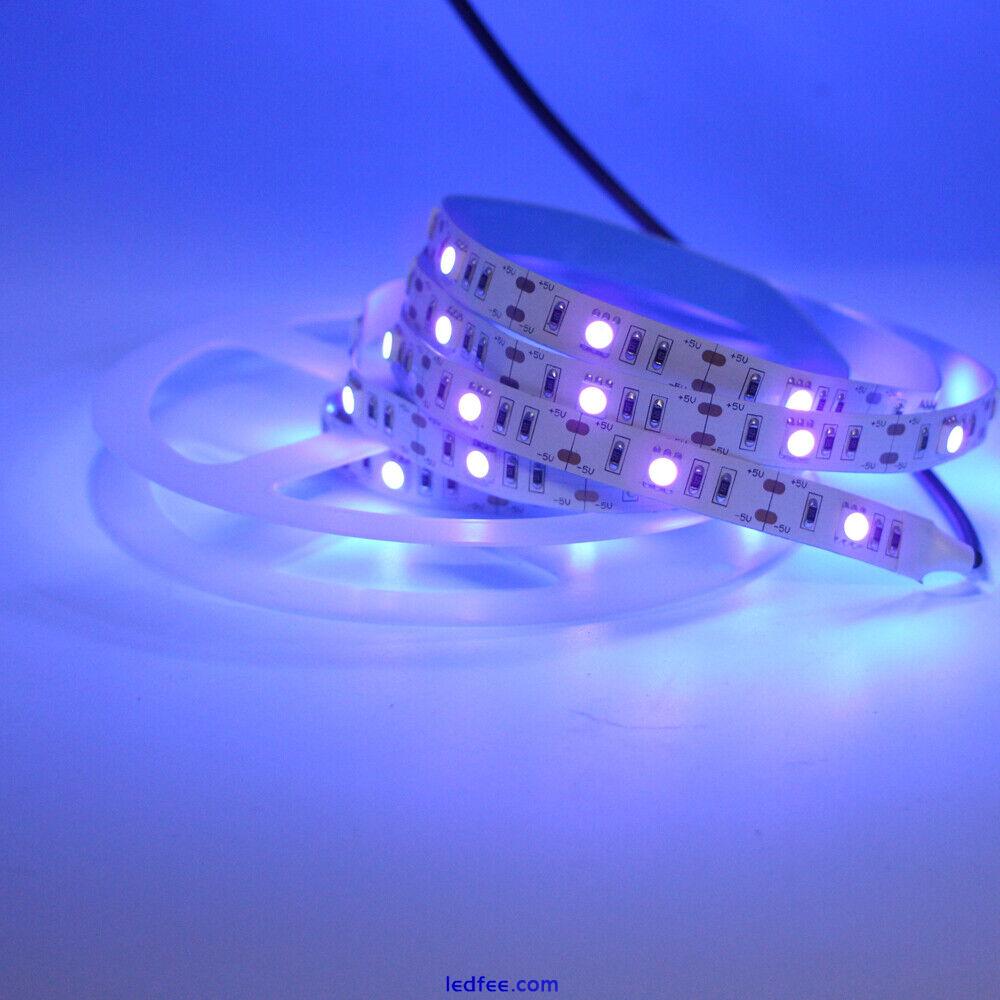 2m 5V 395nm UV Ultraviolet LED Strip Light AAA battery USB Blacklight Lamp Party 3 