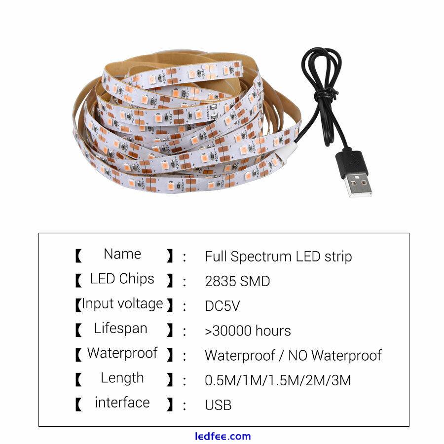 DC5V LED Grow Light Full Spectrum USB LED Strip Light 2835 LED For Plant Growing 0 