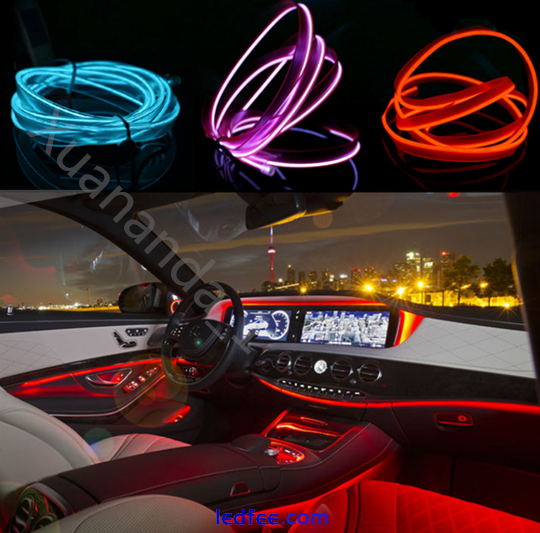Neon LED Light String EL Wire 6mm Sew Edge Glow Rope Tube Strip  AA Controller 0 