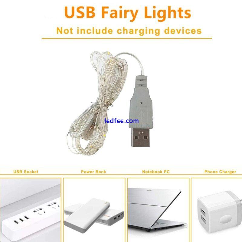 5M 50led USB Fairy Light Copper Wire String Strip Party Wedding Garland Decor 2 