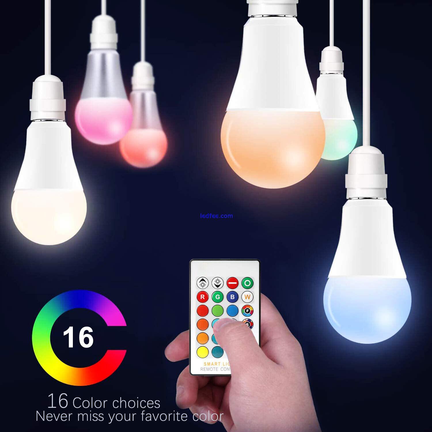 10W RGB Led Bulb Light 16 Colour Changing Remote Control Screw Lamp E27/B22 5 