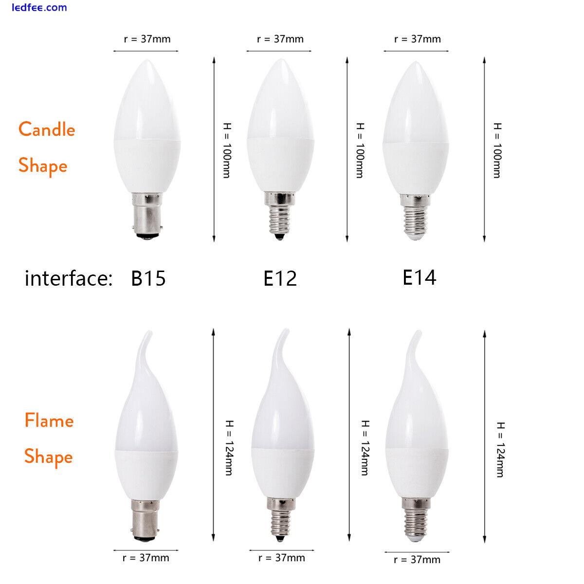 E14 E12 B15 5W Dimmable LED Chandelier Candle Light 220V 240V Bulb White Lamp BC 0 
